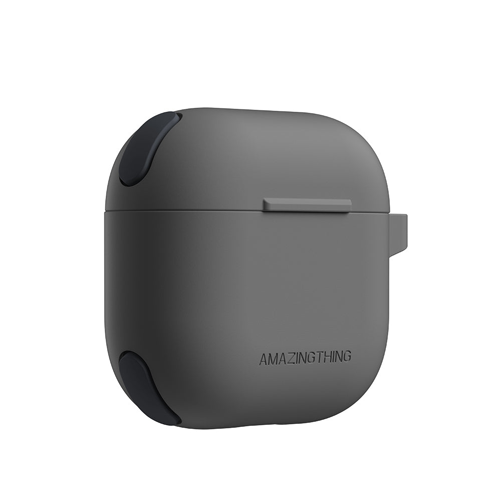 Airpods 4 Kılıf Amazingthing Airbag Köşe Tasarımlı Omni Serisi Silikon Kılıf Siyah