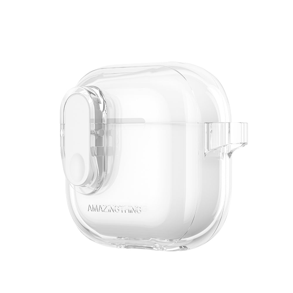 Airpods 4 Kılıf Amazingthing Magnetik Kilit Tasarımlı Minimal Serisi Kılıf Şeffaf