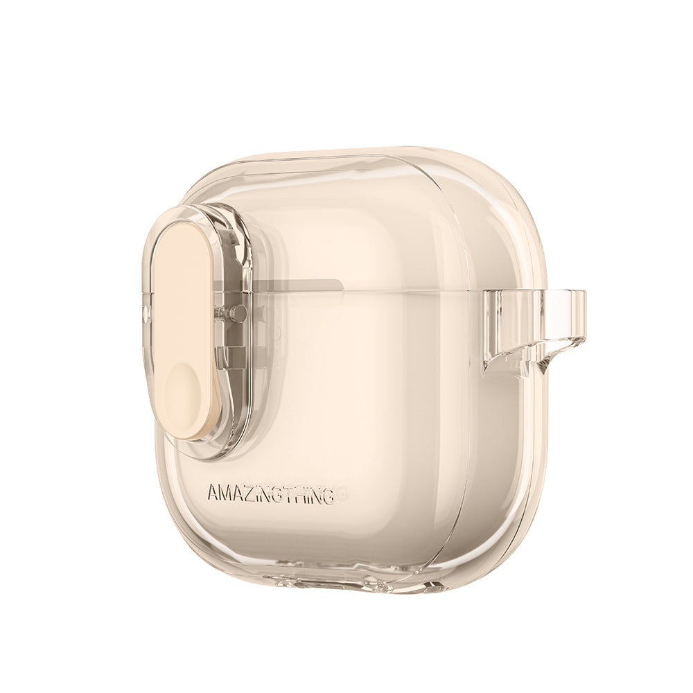 Airpods 4 Kılıf Amazingthing Magnetik Kilit Tasarımlı Minimal Serisi Kılıf Desert Titanyum
