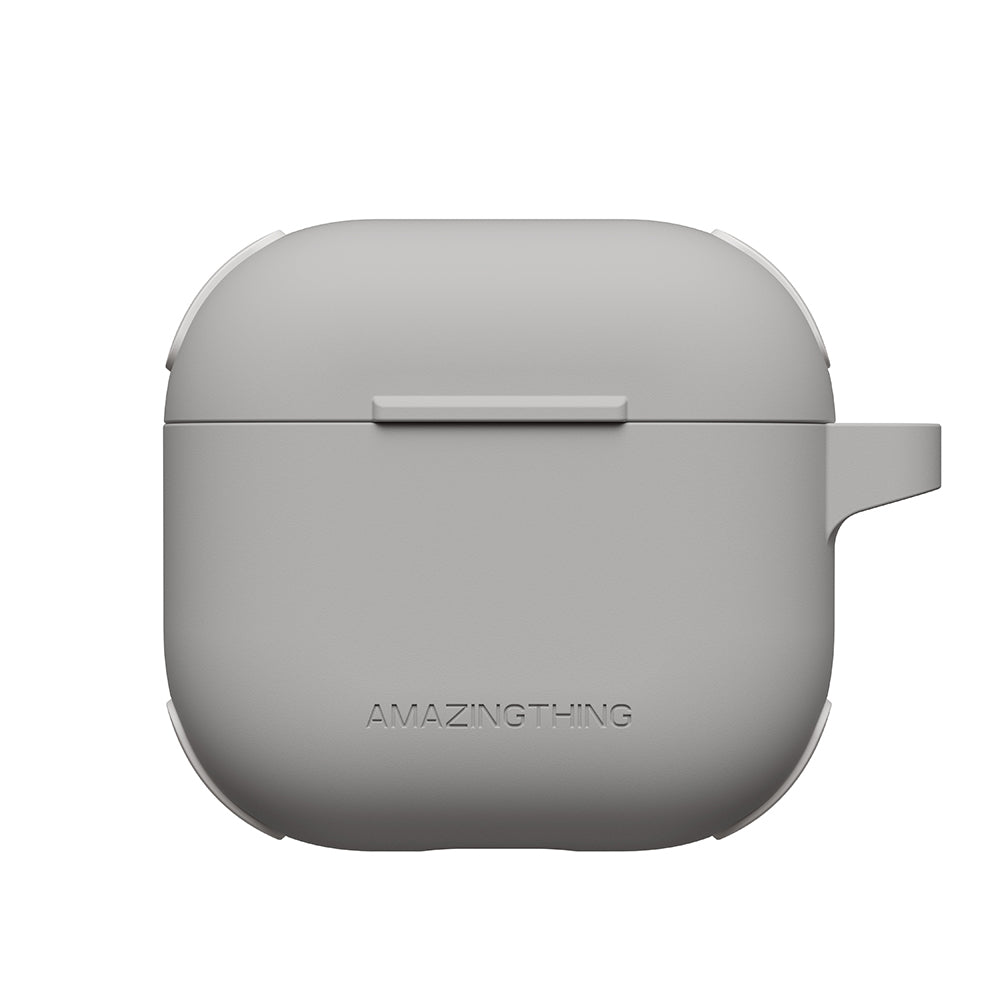 Airpods 4 Kılıf Amazingthing Airbag Köşe Tasarımlı Omni Serisi Silikon Kılıf Gri