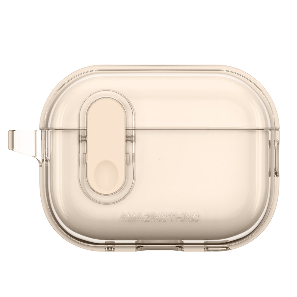 Airpods Pro 2 Kılıf Amazingthing Magnetik Kilit Tasarımlı Minimal Serisi Kılıf Desert Titanyum
